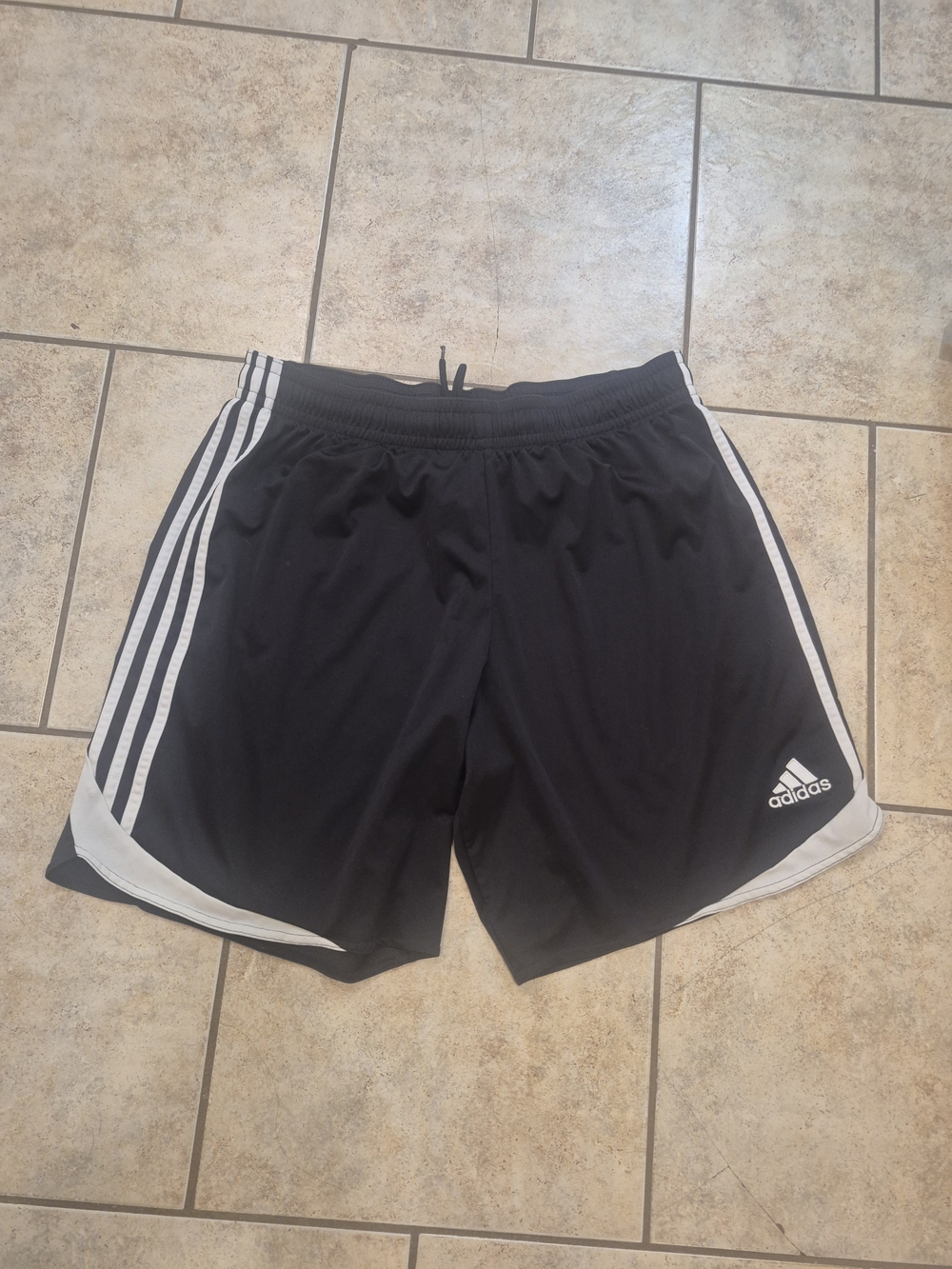 adidas Black Men’s Athletic Shorts with White Stripe